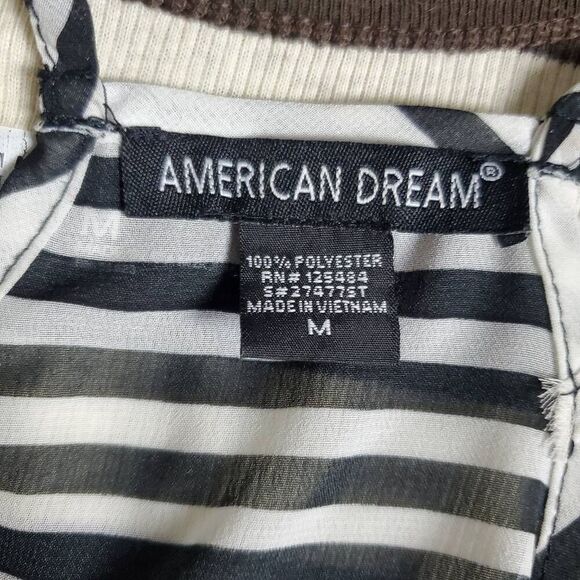 GAP Women’s Striped Henley Tank Top Medium Brown Beige 100% Cotton - Picture 6 of 7